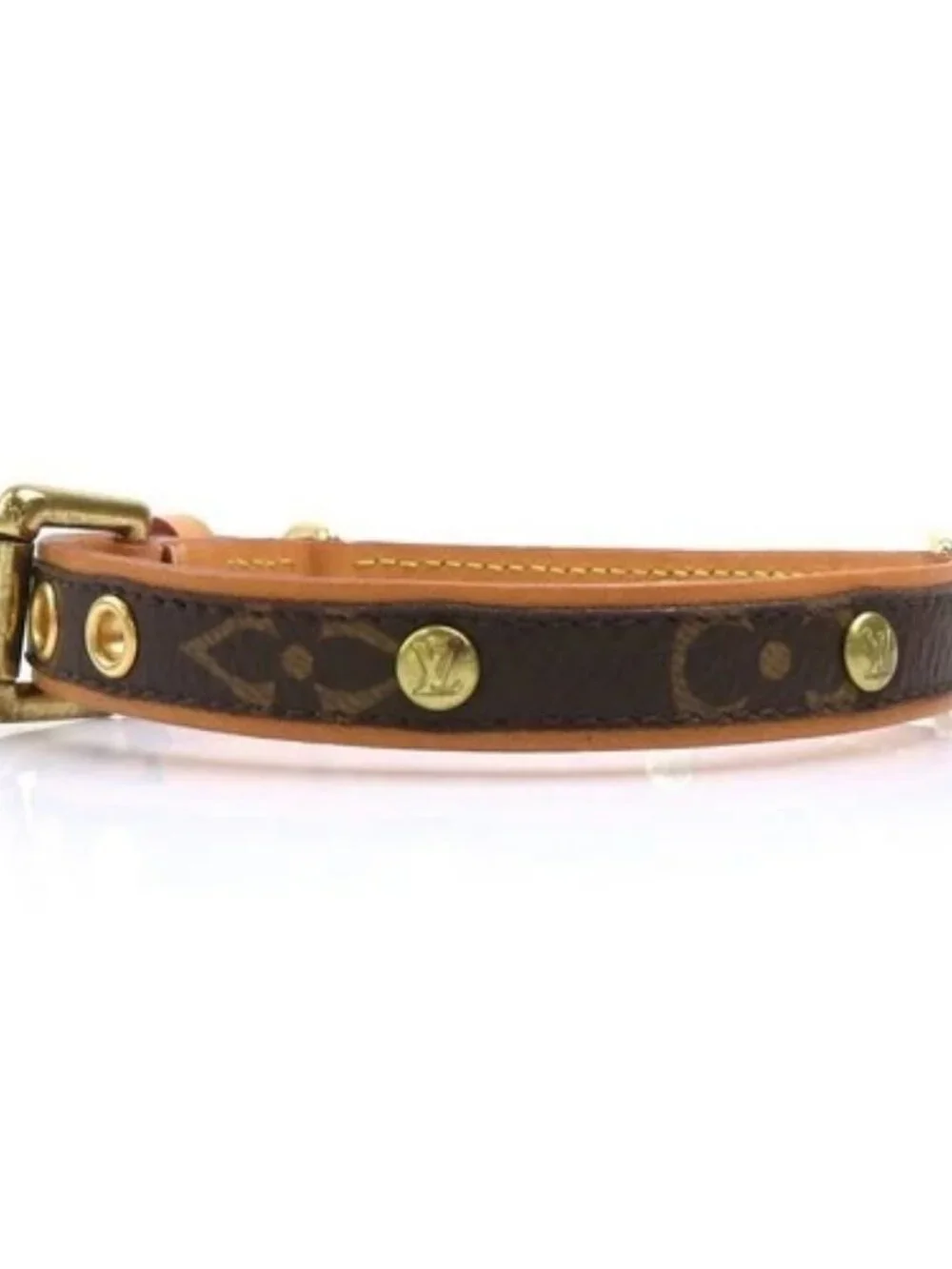 Auth LOUIS VUITTON Monogram Collier Baxter PM Dog Collar Brown M58072 - e61850r